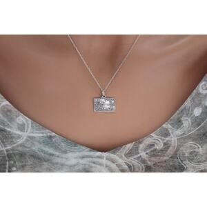 Sterling Silver Kansas State Charm Necklace